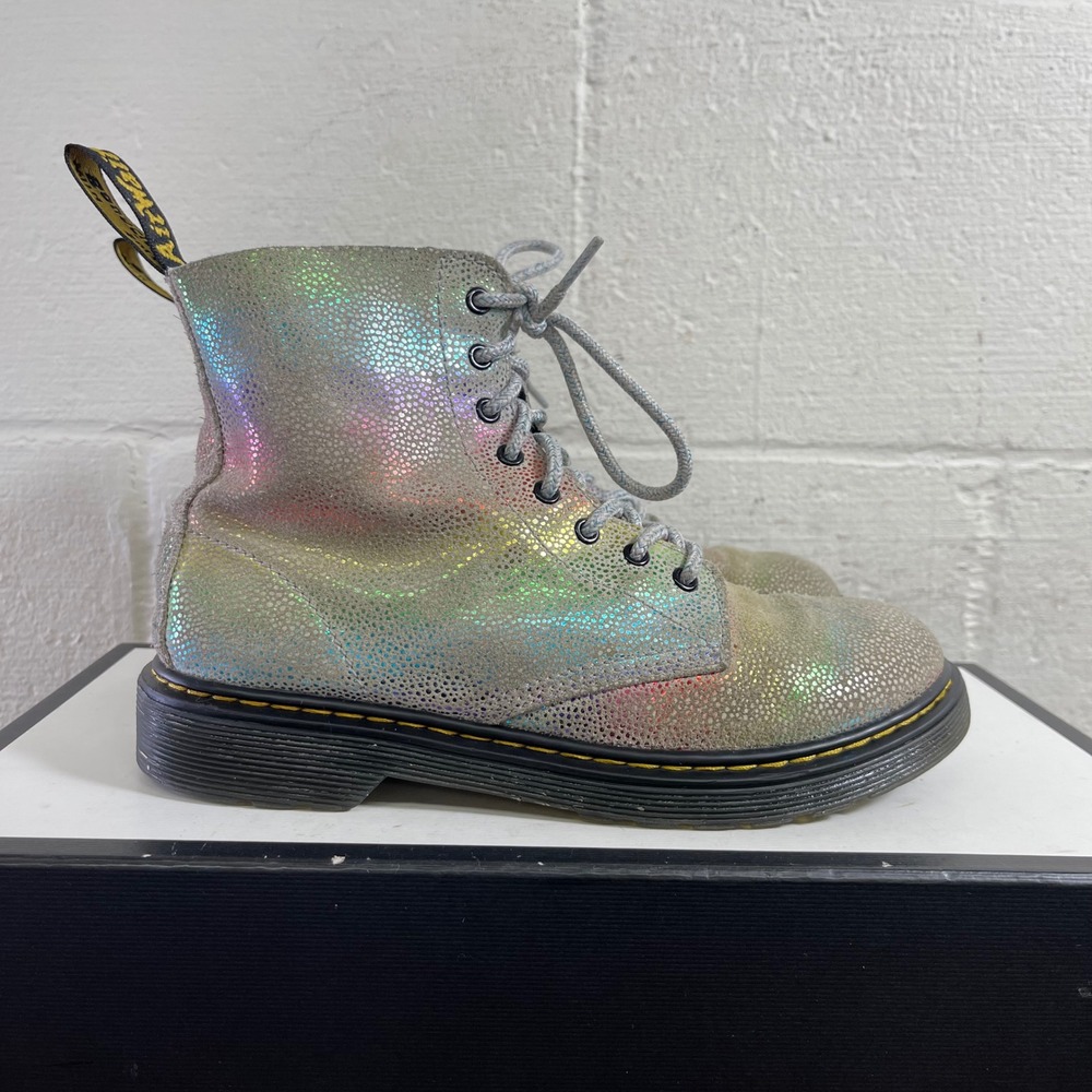Dr. Martens 1460 Pascal Rainbow Glitter‎ Sparkle Boots Lace up Kids Girls 5 US